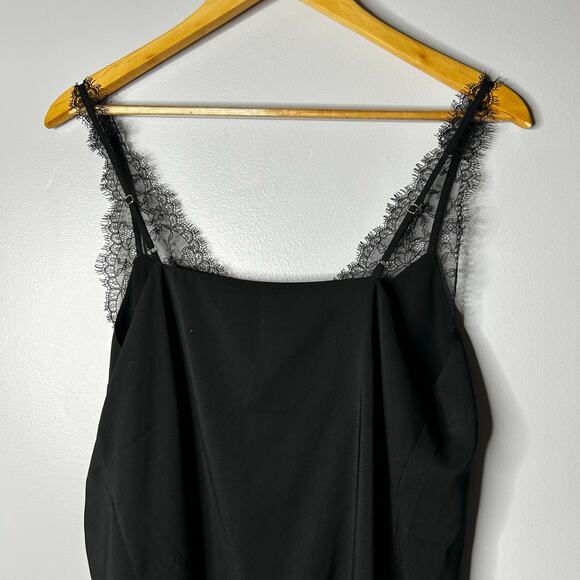 NWT Express Y2K Lace Trim Babydoll Tank Camisole Women’s Black Witchy 90s Dainty - Picture 5 of 8